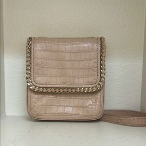 Henri Bendel Tan Crossbody Bag with Chain Detail